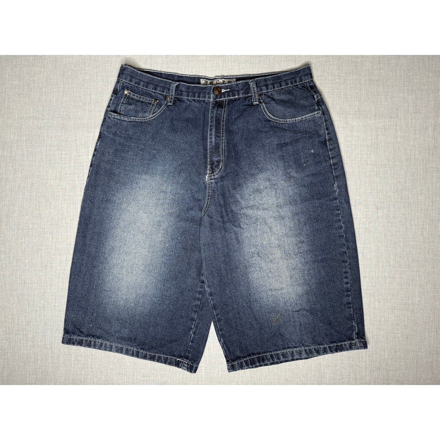 Vintage Y2K Emcee Baggy Wide Leg Pocket Flap Jean Shorts 38