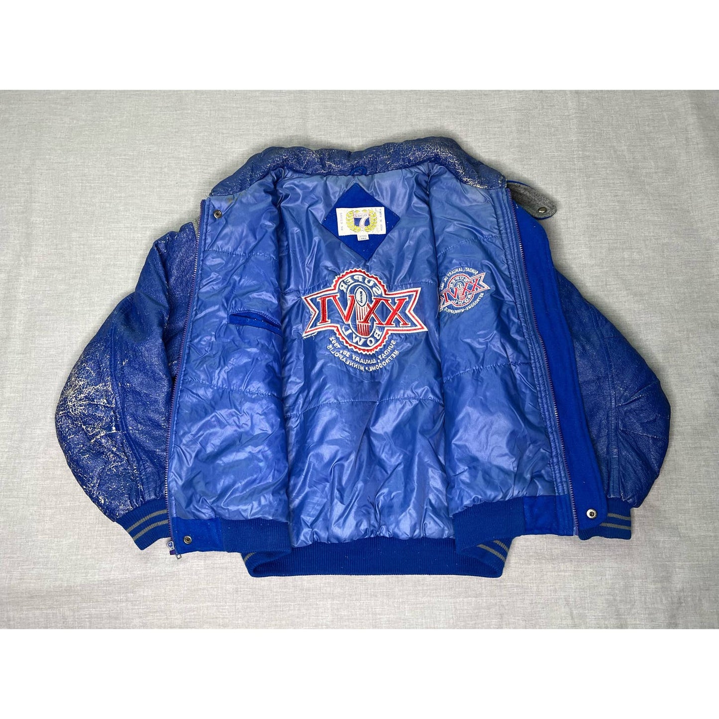 Vintage 1992 Super Bowl 26 XXVI Minneapolis Minnesota Logo 7 Varsity Jacket XL