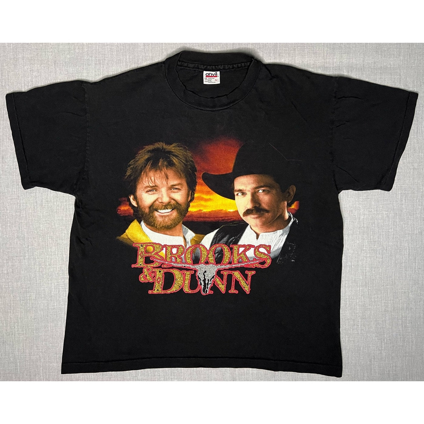 Vintage 90s Brooks & Dunn Waitin on Sundown Tour Single Stitch T-shirt Large