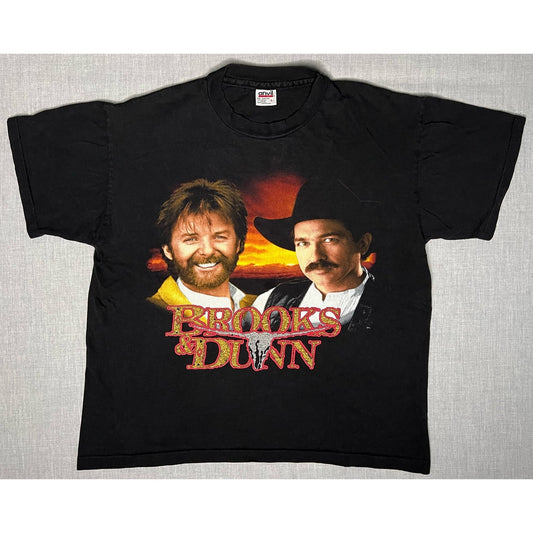Vintage 90s Brooks & Dunn Waitin on Sundown Tour Single Stitch T-shirt Large
