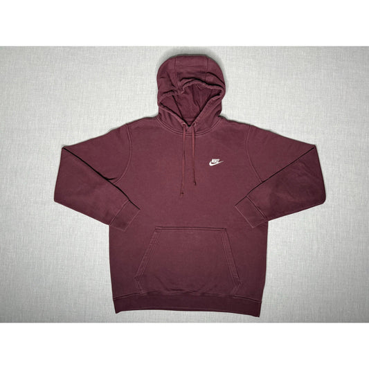 Nike Sportswear Burgundy Pullover Hoodie Large