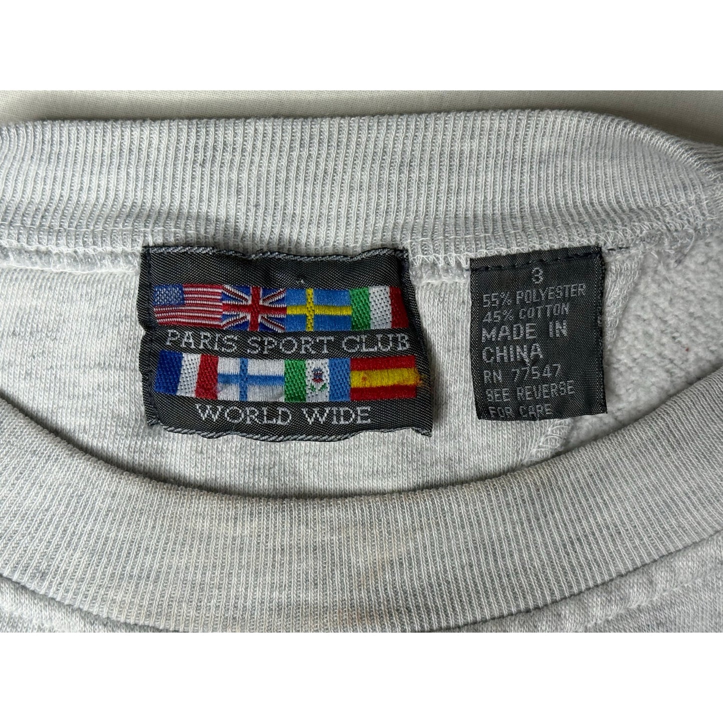 Vintage 90s Paris Sport Club Pullover Crewneck Sweatshirt Women’s 3