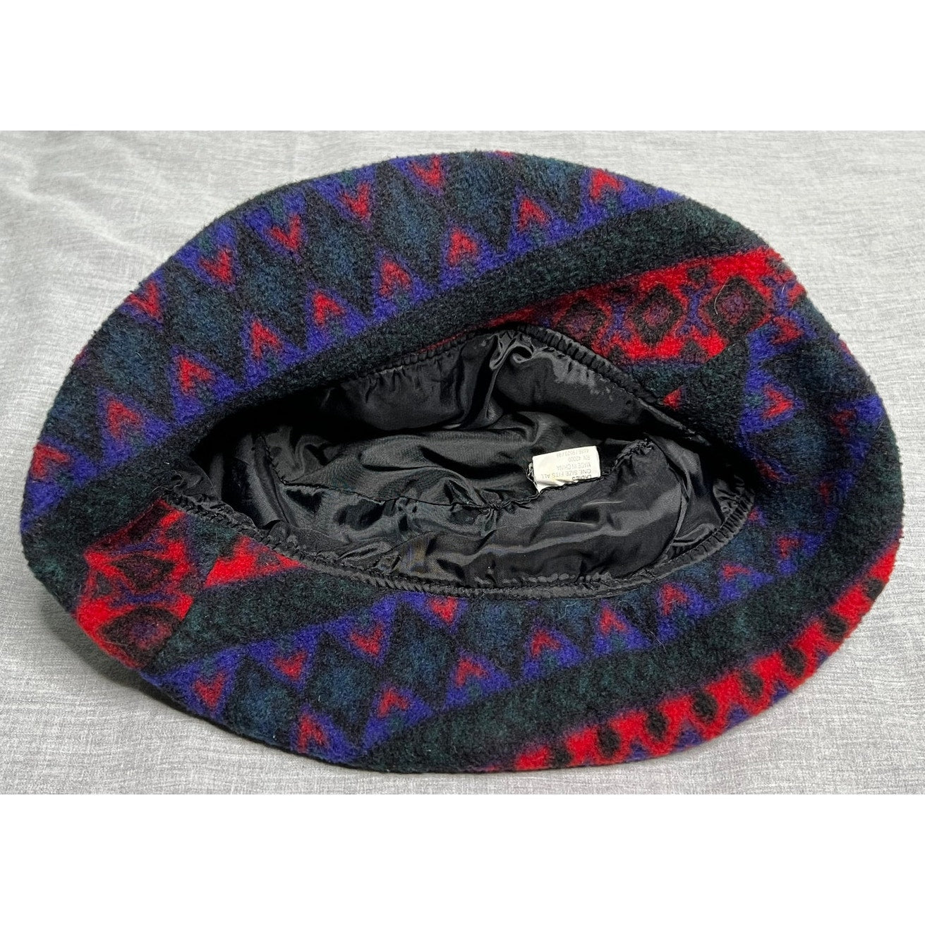 Vintage Womens Fleece Aztec Bucket Hat