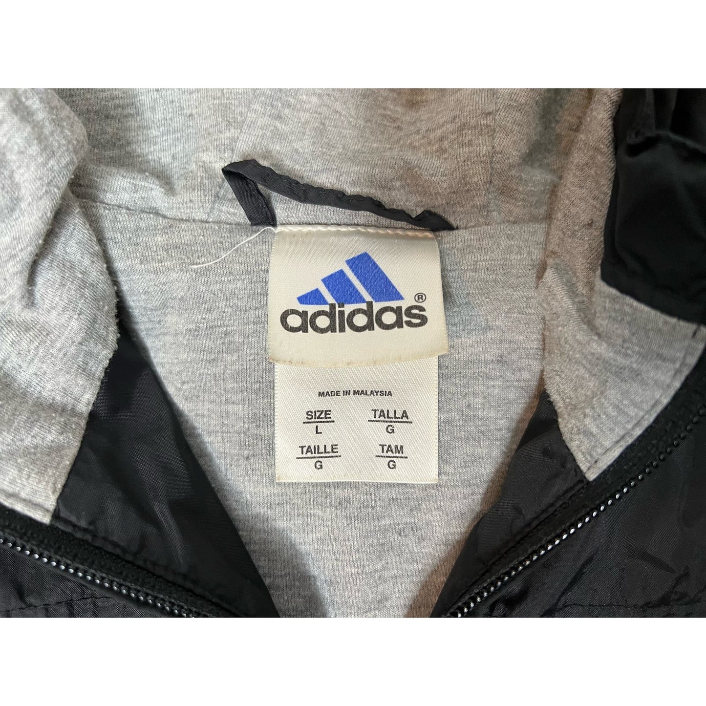 Vintage Adidas Lined Full Zip Windbreaker Large