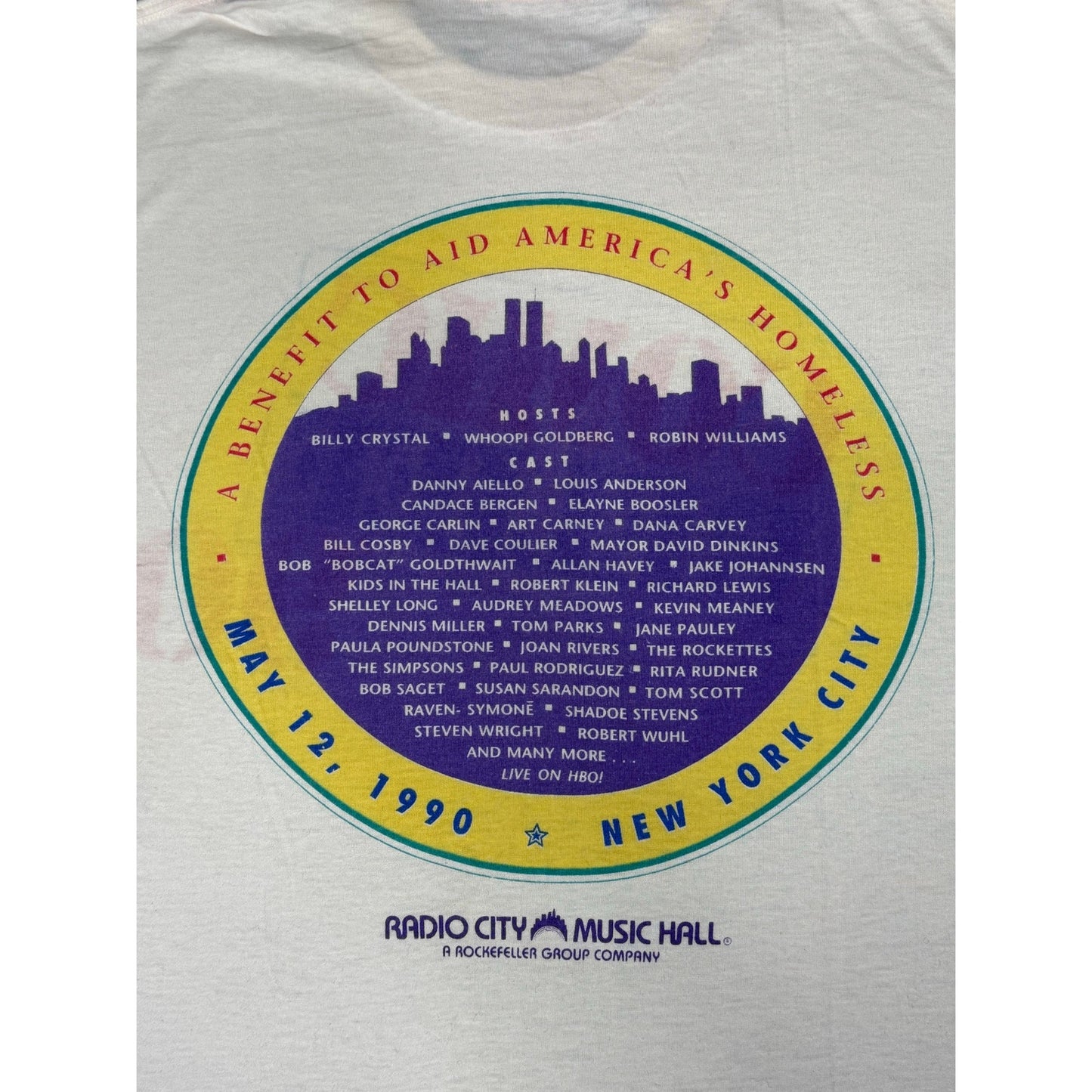 Vintage 1990 Comic Relief New York Benefit Single Stitch T-Shirt Large