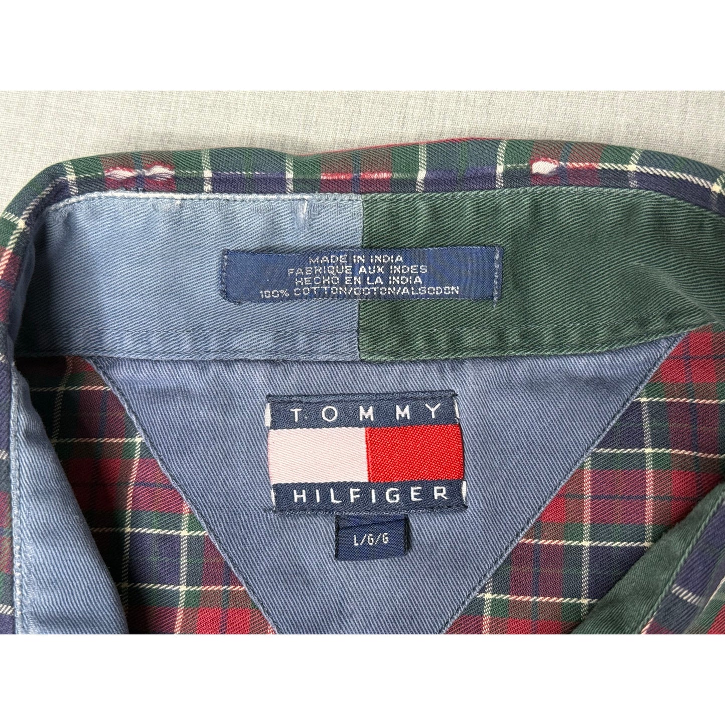 Vintage Tommy Hilfiger Plaid Button Down Dress Shirt Large