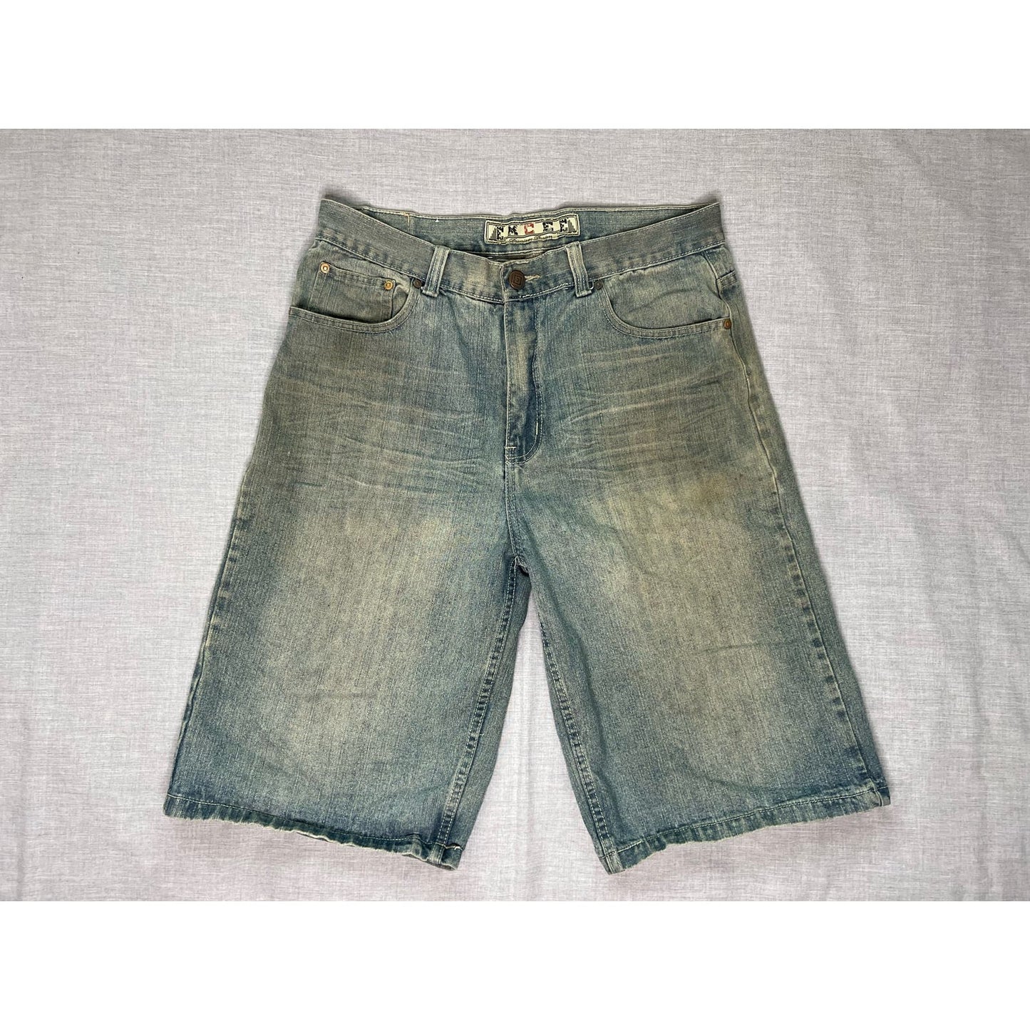 Emcee Premium Denim Flap Pocket Jean Shorts 36