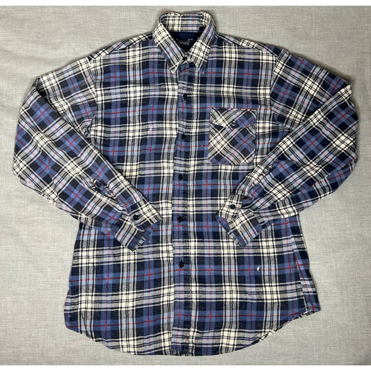 Vintage Sears Plaid Flannel Button Up Shirt Medium