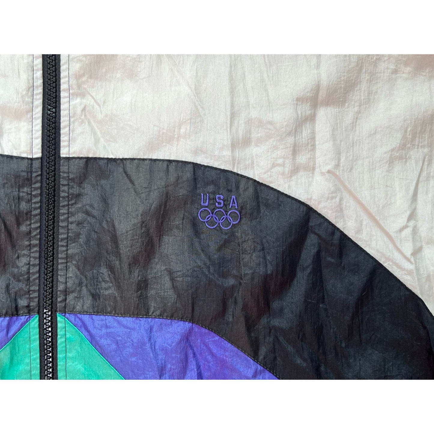 Vintage 90s JC Penney Olympic Full Zip Lined Windbreaker Jacket Medium