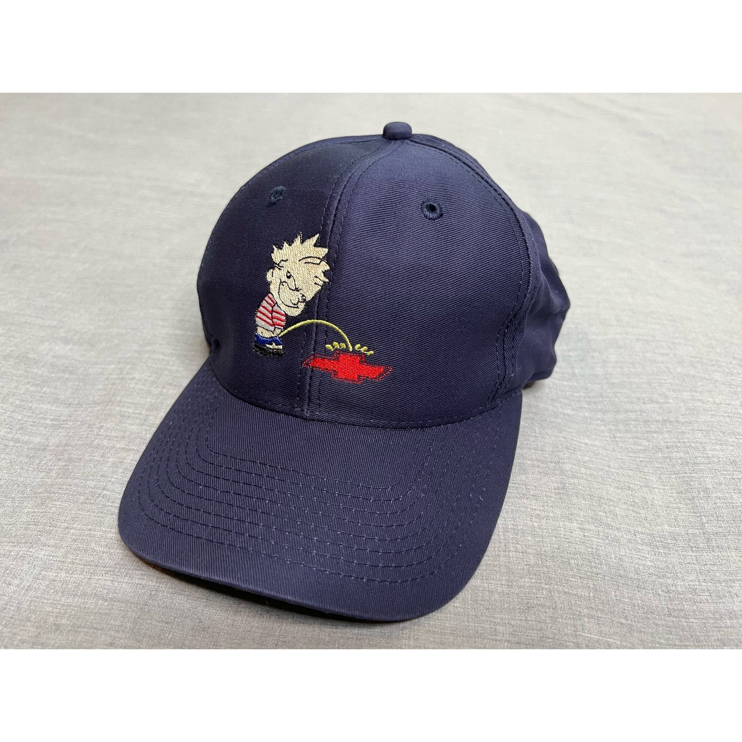 Vintage Calvin and Hobbes Peeing Chevy Chevrolet Snapback Hat