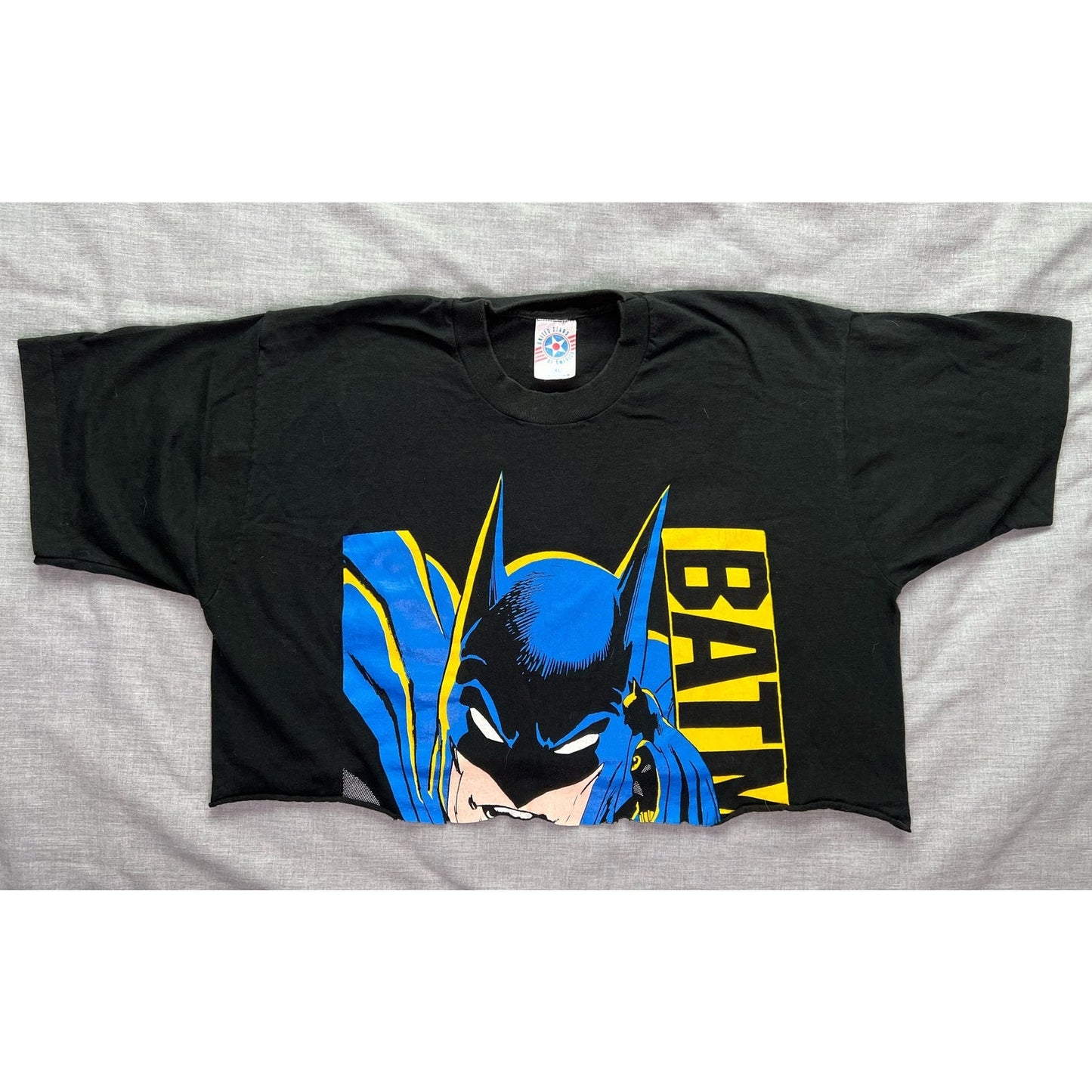 Vintage 80s Batman DC Comics Crop Top Cut T-Shirt Women's XL