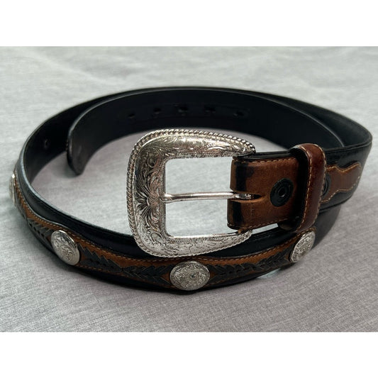 Tony Lama Style Western Studded Leather Belt 46”
