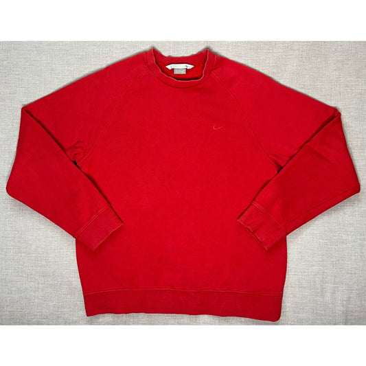 Vintage Y2K Nike Red Pullover Crewneck Sweatshirt Medium