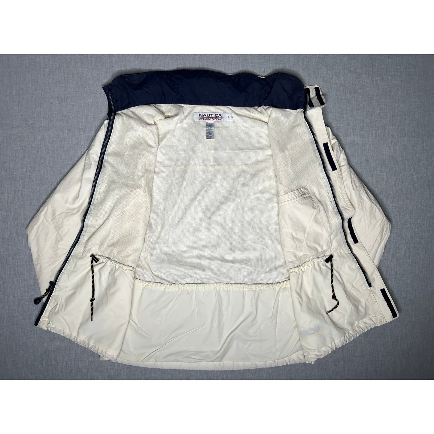 Vintage Nautica Competition Lined Foldaway Hood Windbreaker Jacket XL