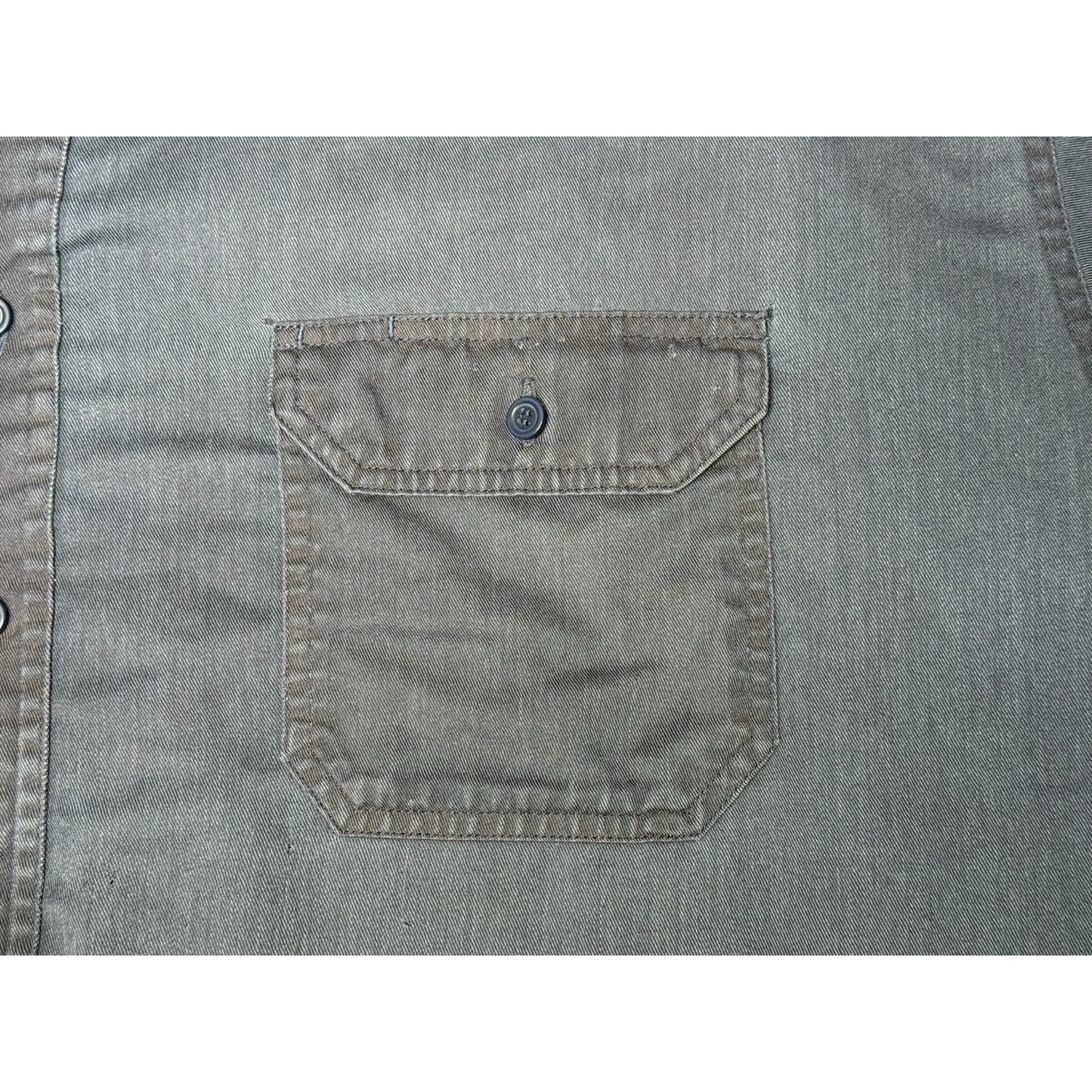 Vintage Key Button Up Short Sleeve Work Shirt 4XL