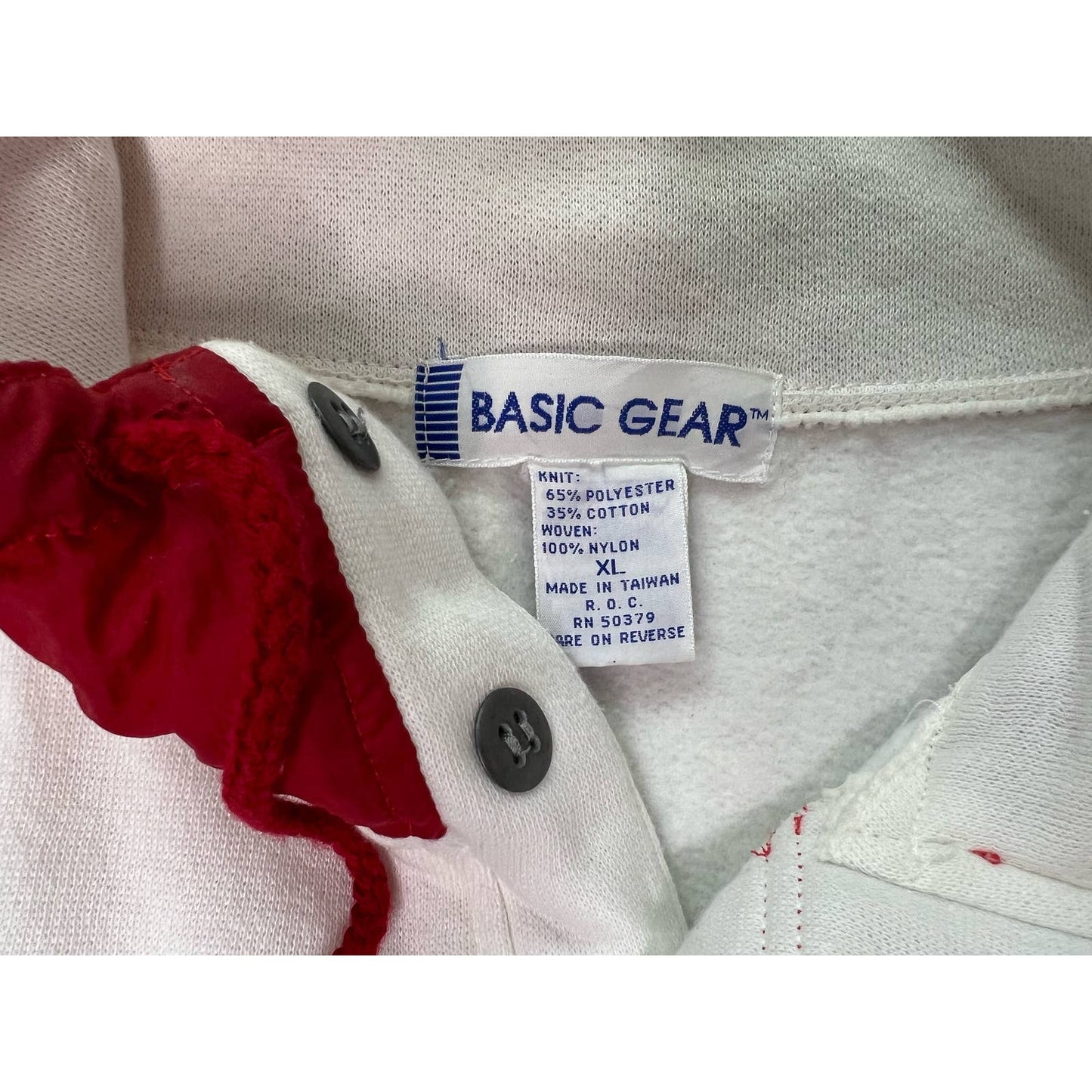 Vintage Basic Gear Pullover Button Sweatshirt XL