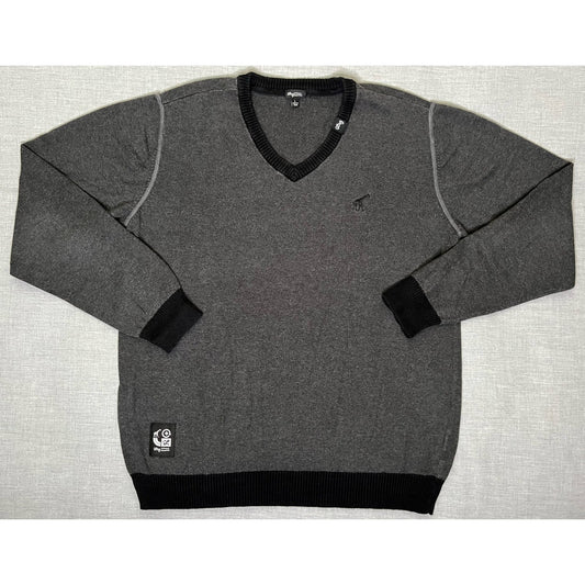LRG Skateboarding Giraffe Logo V-Neck Knit Sweater Large