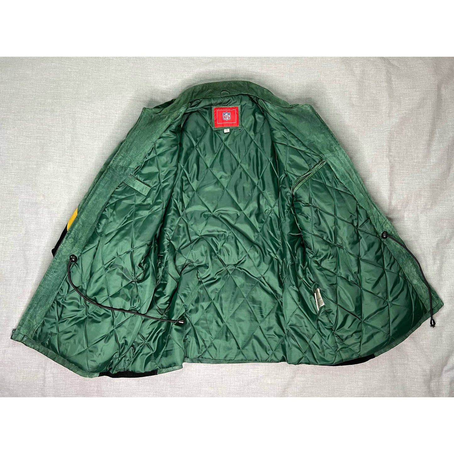 Vintage 90s Green Bay Packers Lined Leather Jacket XL