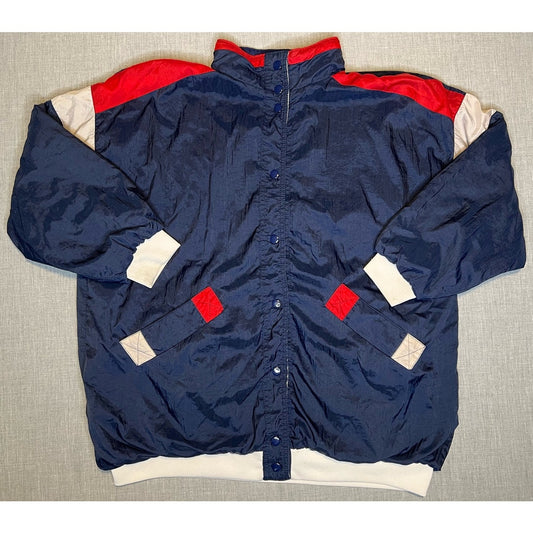 Vintage Current Seen Reversible Snap Up Windbreaker Jacket XL