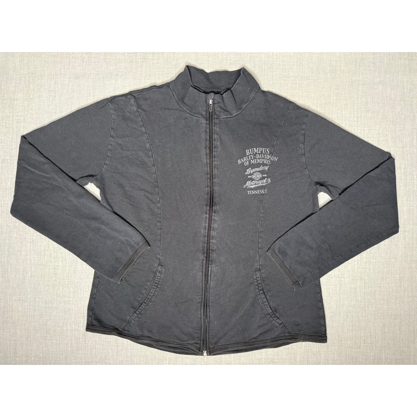 Vintage Y2K Harley Davidson Memphis Tennessee Full Zip Sweatshirt Women’s Medium