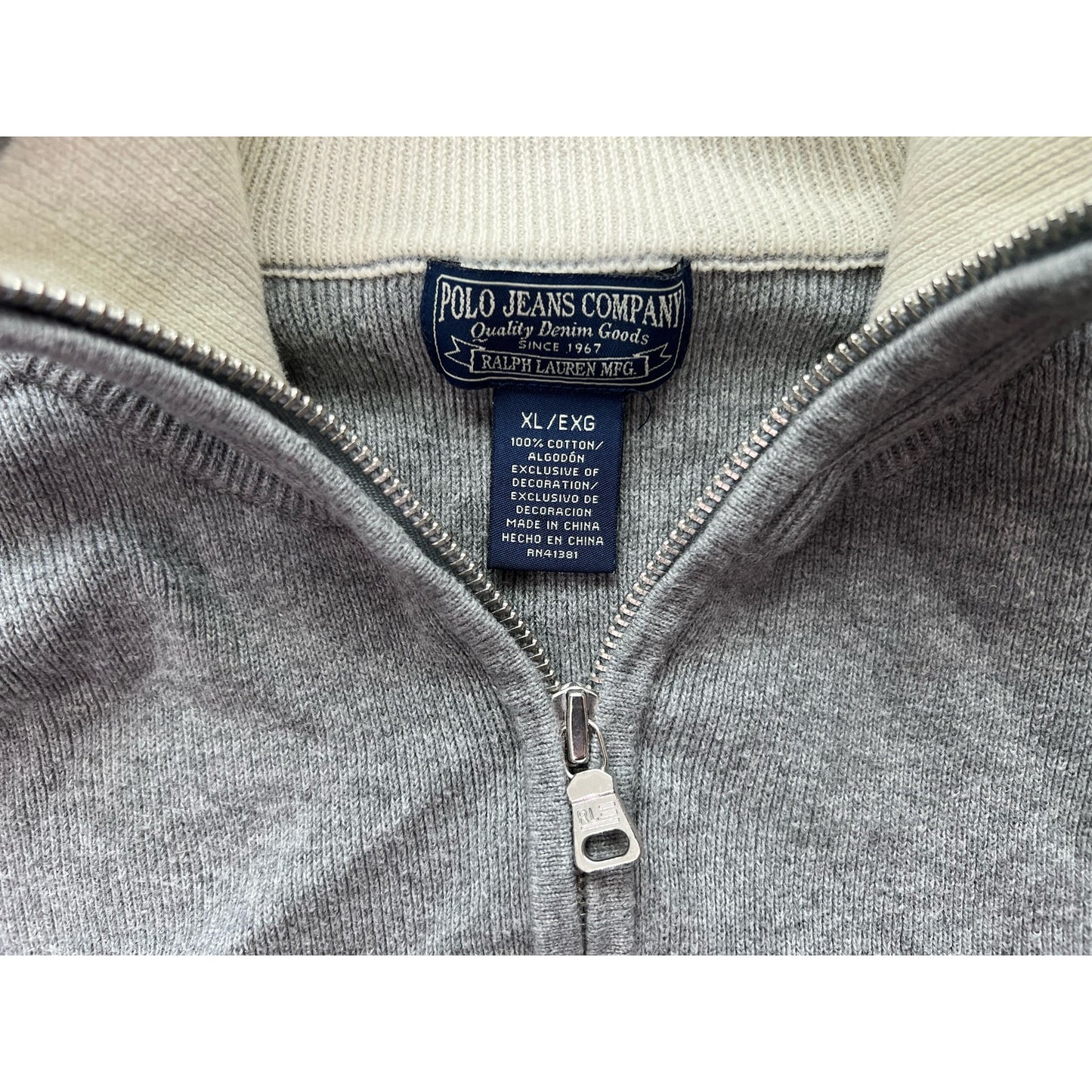 Vintage Y2K Polo Jeans Co Ralph Lauren Quarter Zip Sweater Womens XL
