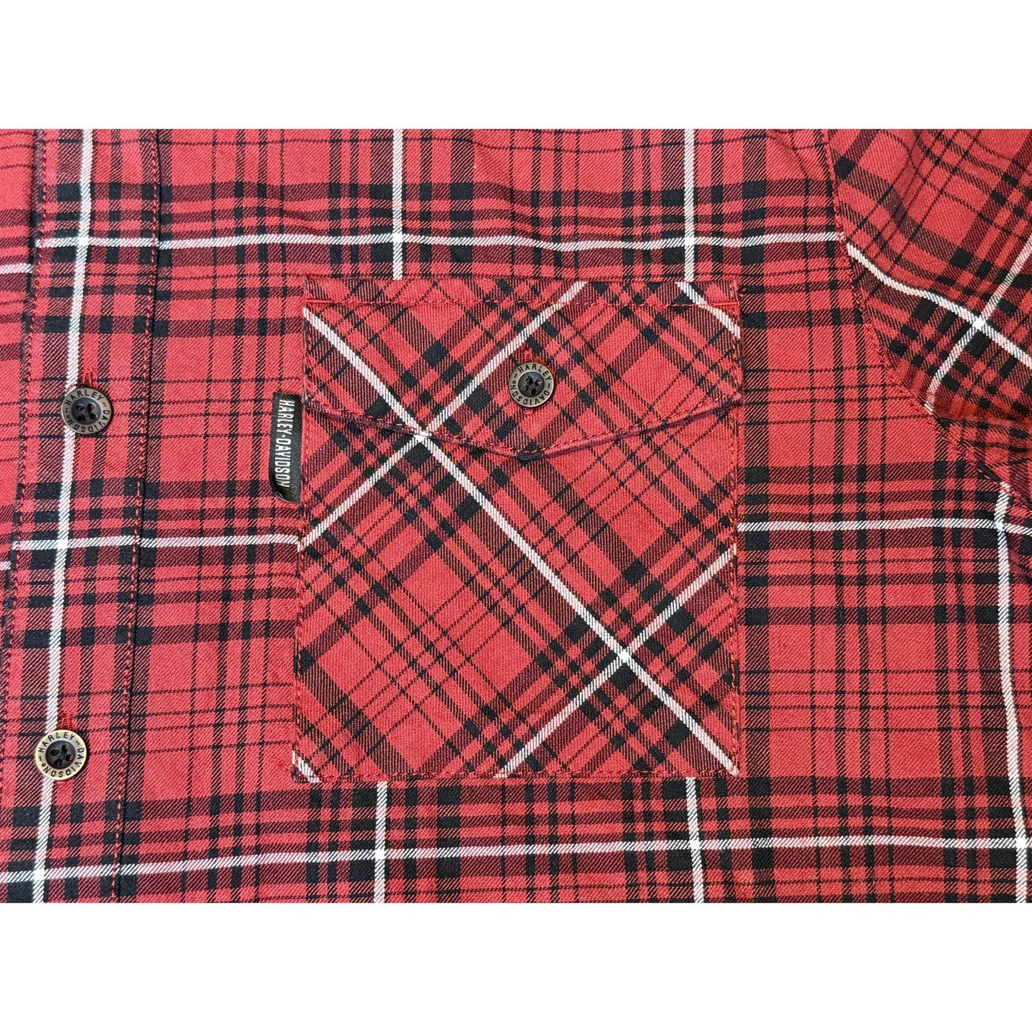 Harley Davidson Button Up Flannel Shirt Large
