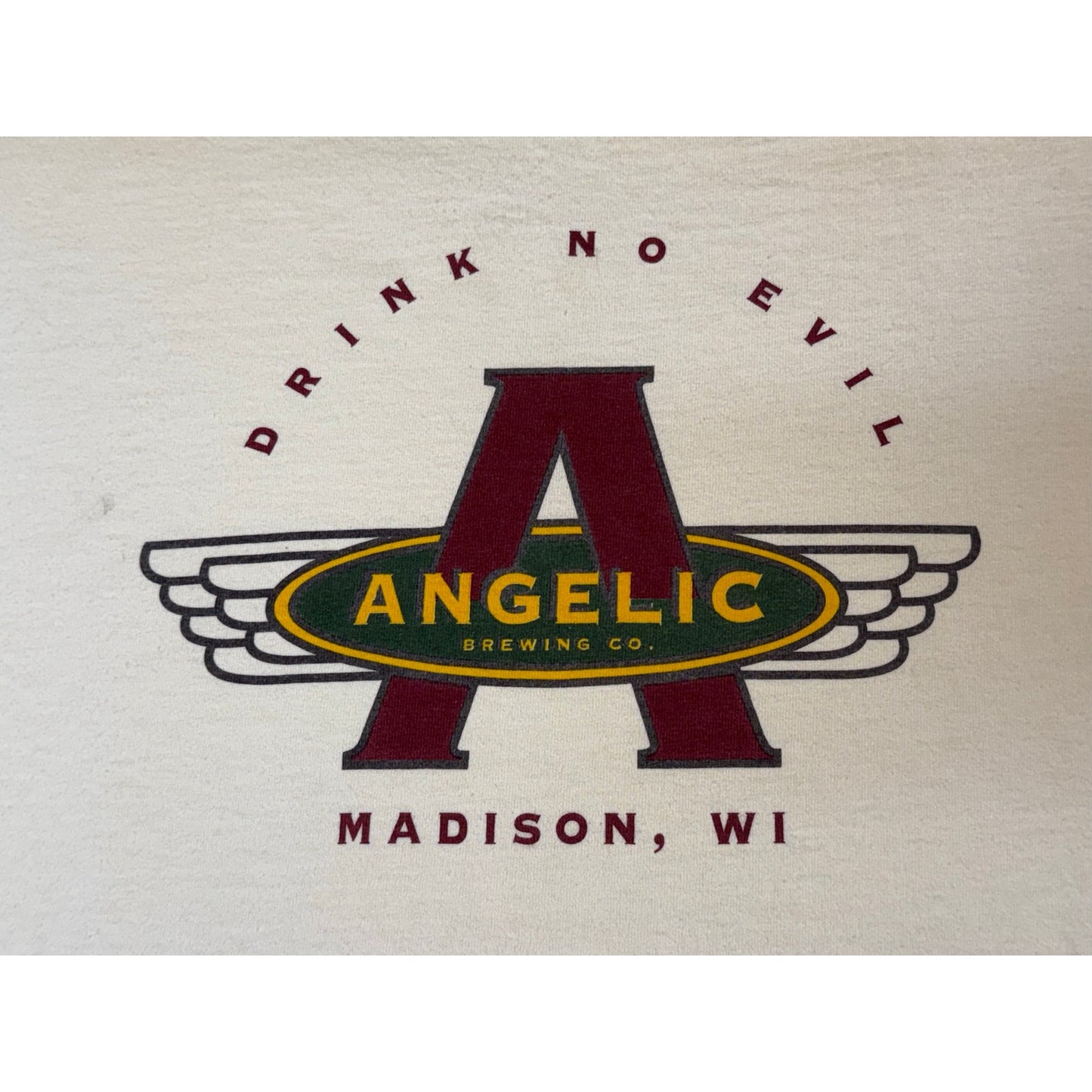 Vintage Y2K Angelic Brewing Co. Madison Wisconsin Beer T-shirt XL