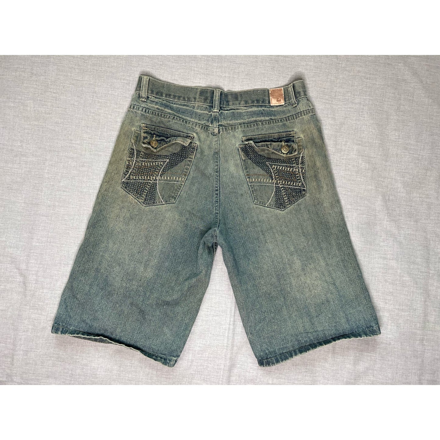 Emcee Premium Denim Flap Pocket Jean Shorts 36