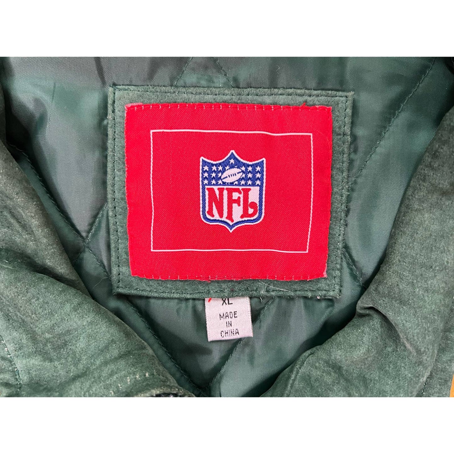 Vintage 90s Green Bay Packers Lined Leather Jacket XL
