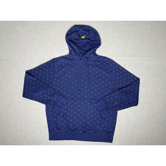 Nike All Over Swoosh Logo Pullover Hoodie Medium