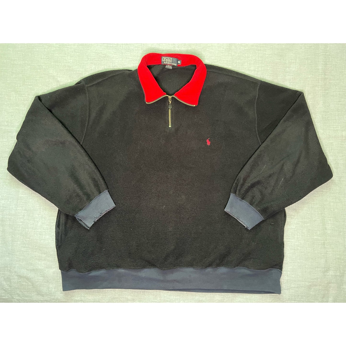 Vintage Polo Ralph Lauren Pullover Quarter Zip Fleece Sweatshirt 2XL