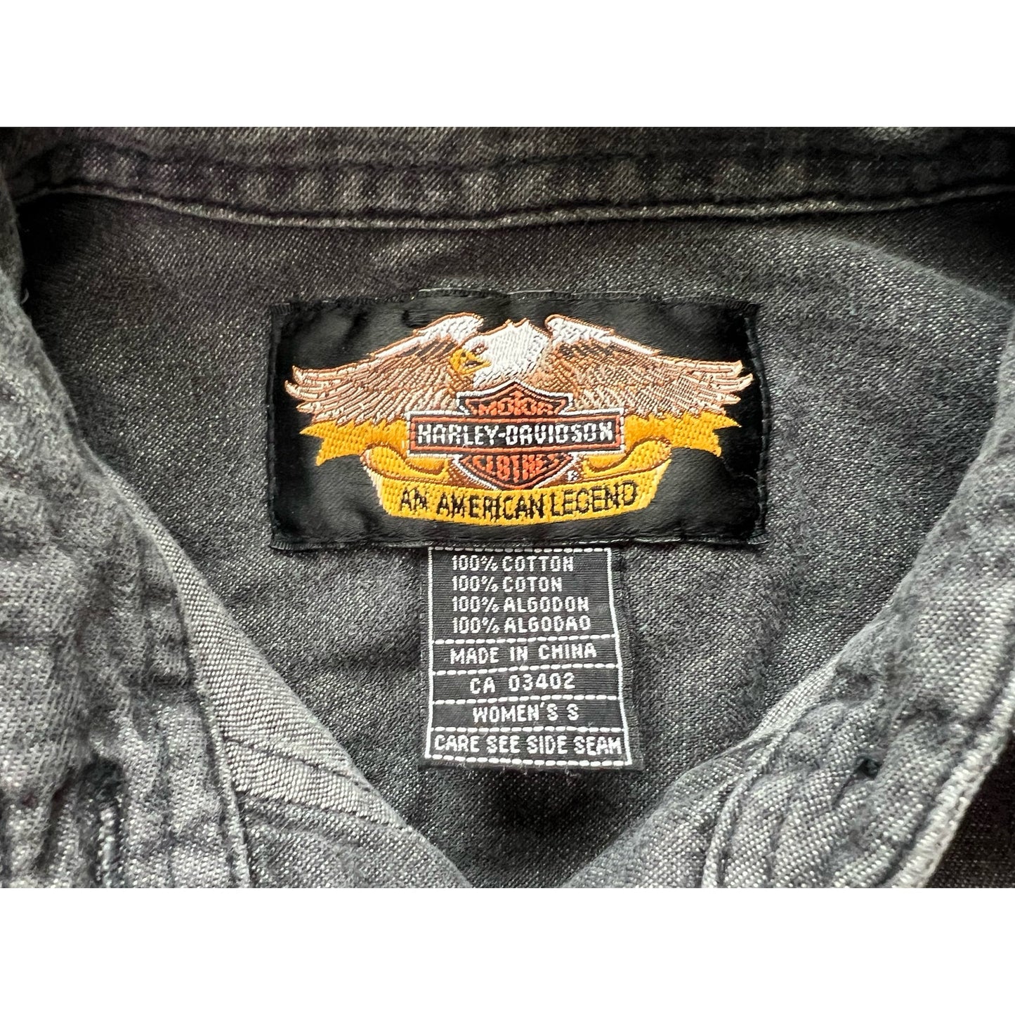 Vintage Harley Davidson Washed Button Up Shirt Women's Small
