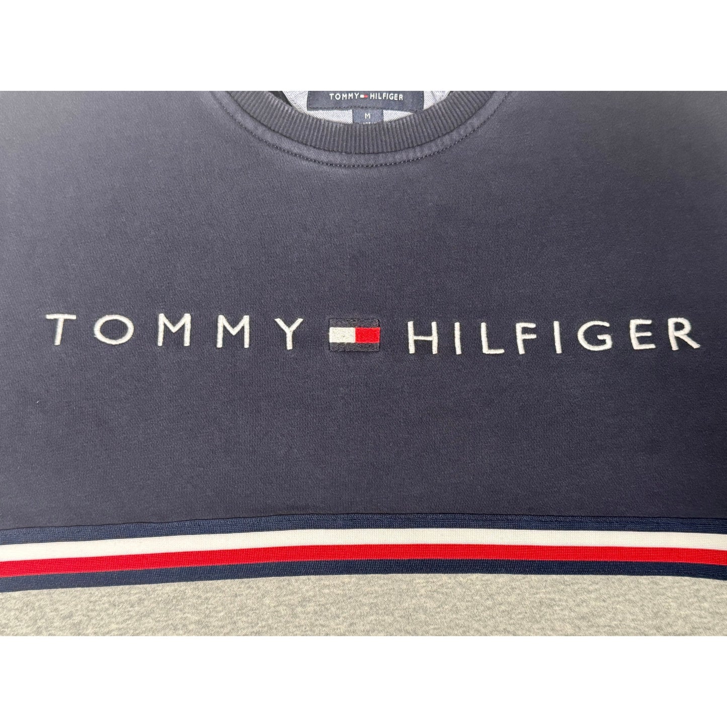 Tommy Hilfiger Color Block Pullover Crewneck Sweatshirt Medium
