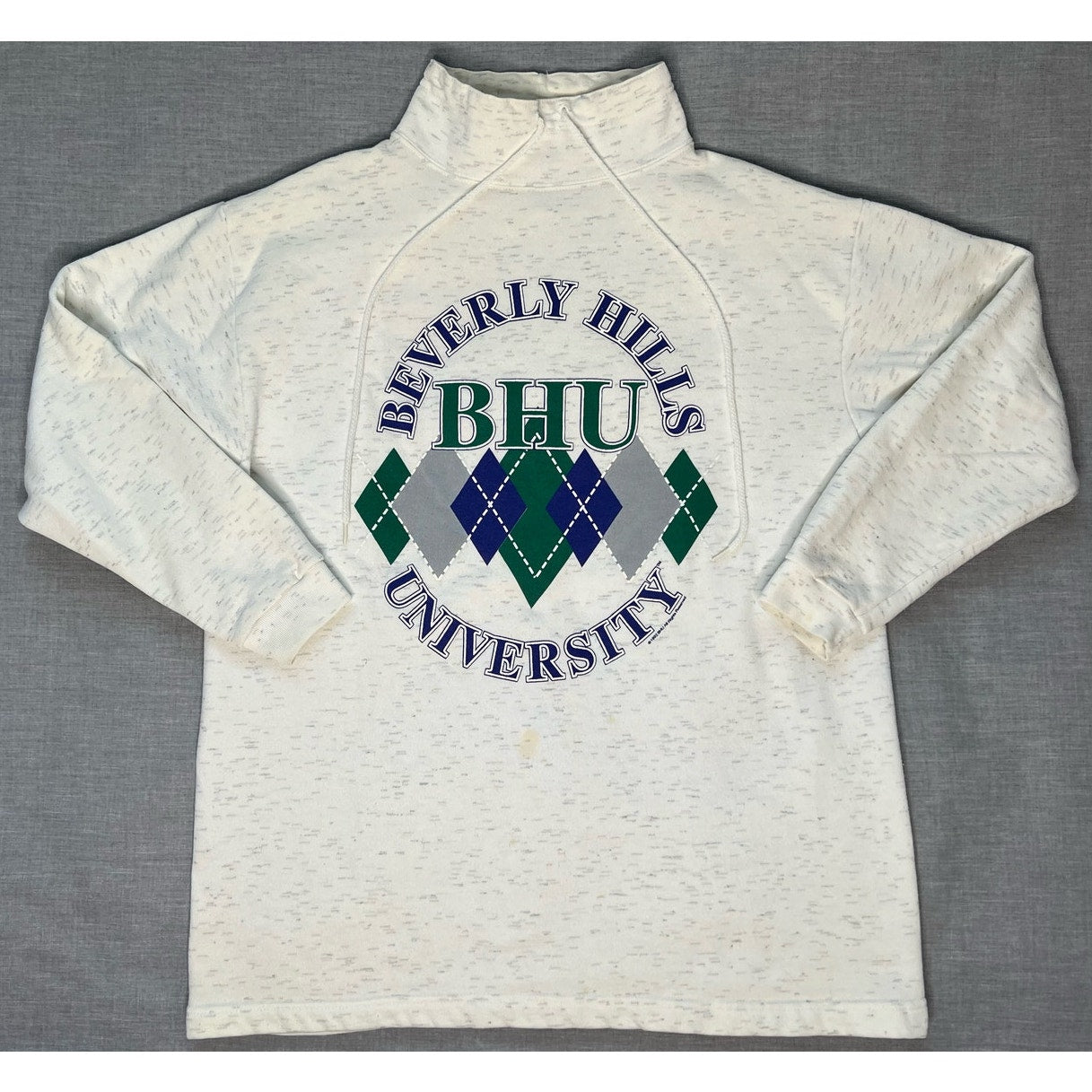 Vintage 1992 Beverly Hills University BHU Mock Neck Sweatshirt