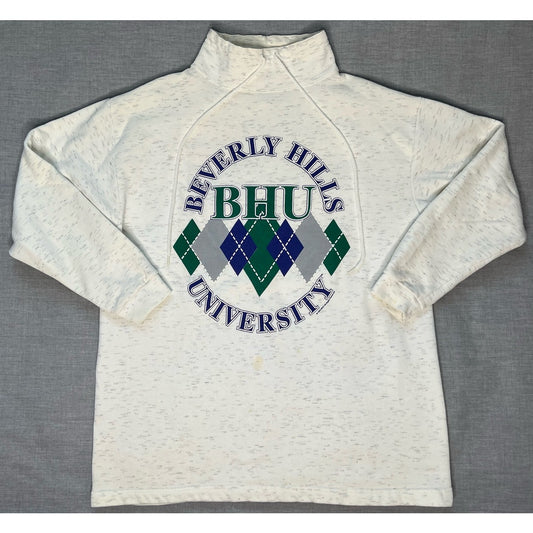 Vintage 1992 Beverly Hills University BHU Mock Neck Sweatshirt