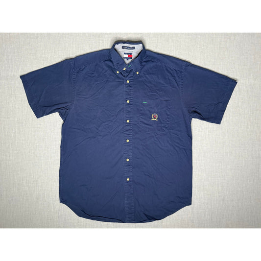 Vintage 90s Tommy Hilfiger Short Sleeve Button Down Shirt Medium
