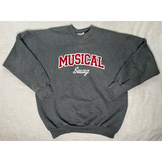 Vintage 90s Musical Swag Embroidered Crewneck Sweatshirt Medium