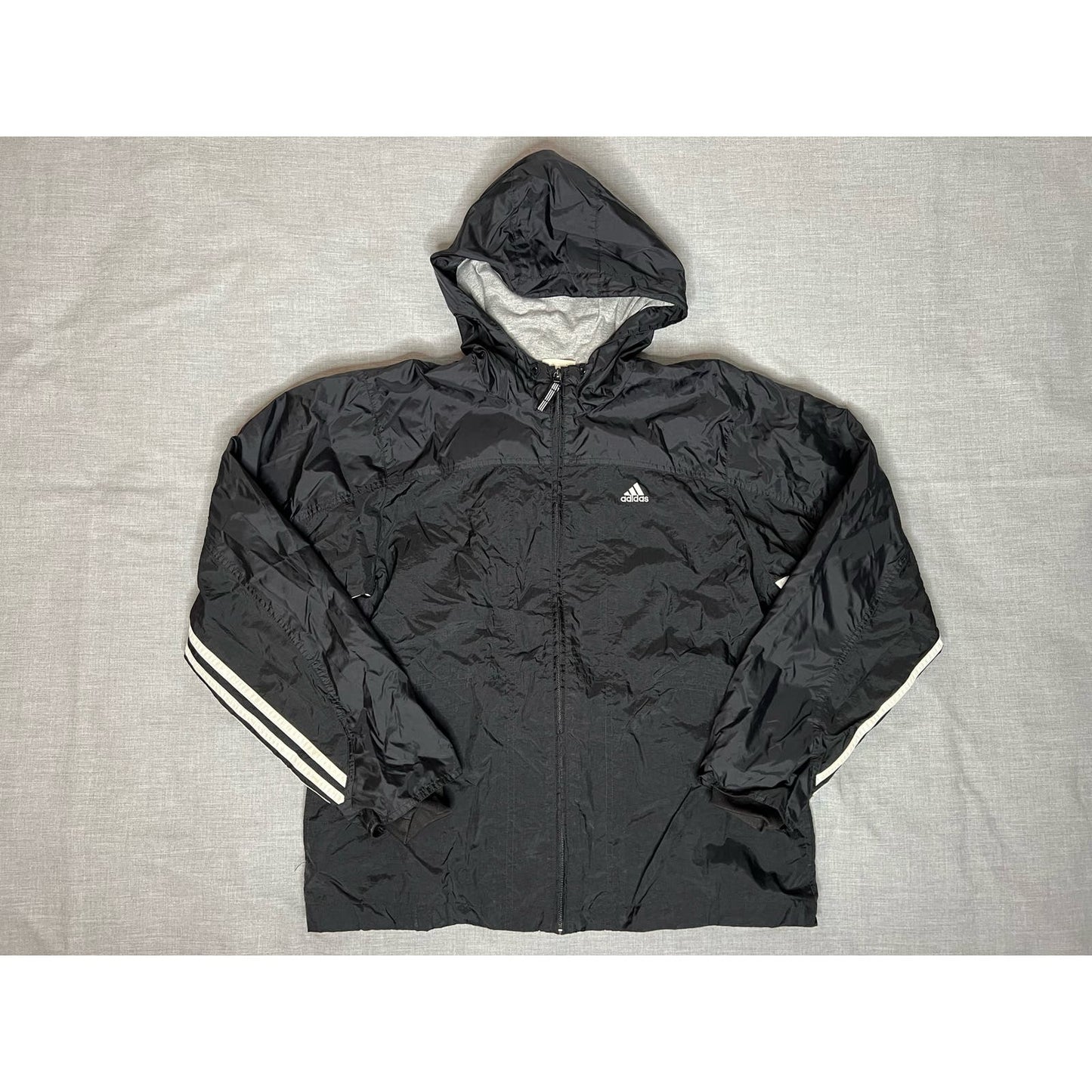 Vintage Adidas Lined Full Zip Windbreaker Large