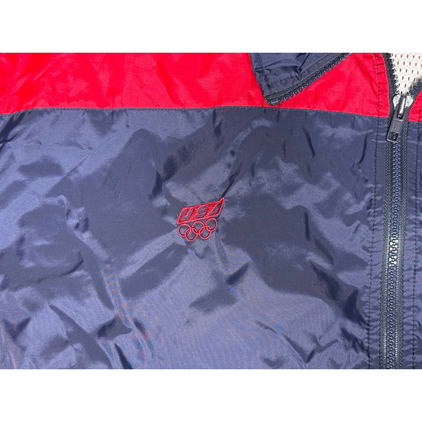 Vintage 90s USA Olympic Full Zip Windbreaker Jacket XL