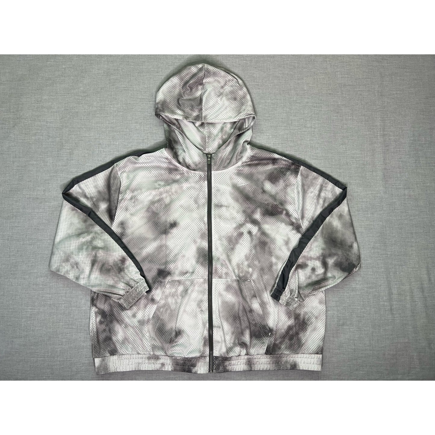 Nike Grey Tie-dye Mesh Full Zip Athletic Hoodie 2XL