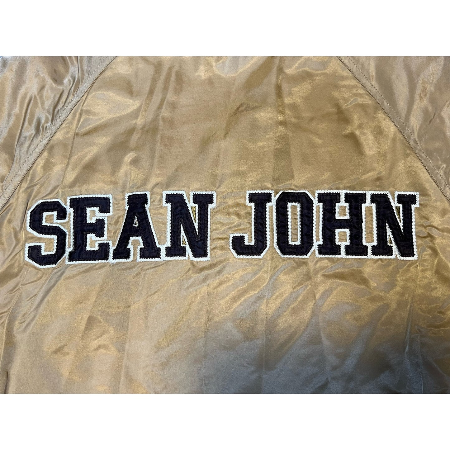 Vintage Y2K Sean John Quilted Snap Up Puffer Bomber Jacket XL