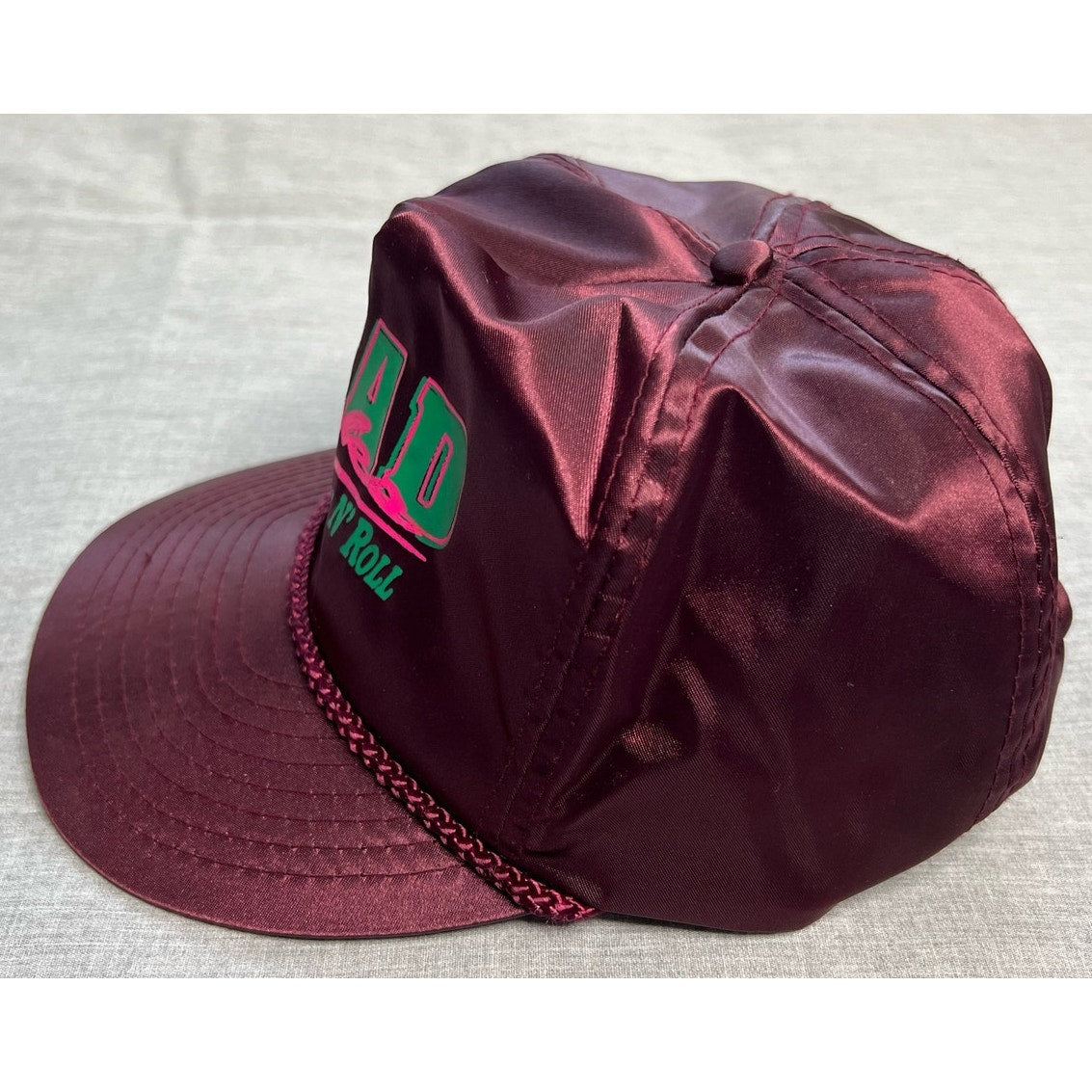 Vintage Dead Stiks Rock N Roll Satin Strapback Hat