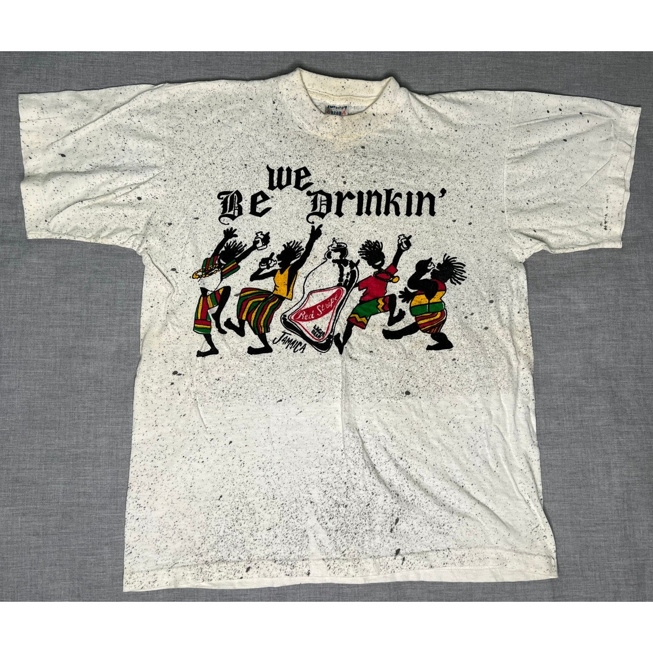 Vintage Jamaica We Be Drinkin Single Sitch Speckled T-shirt 2XL