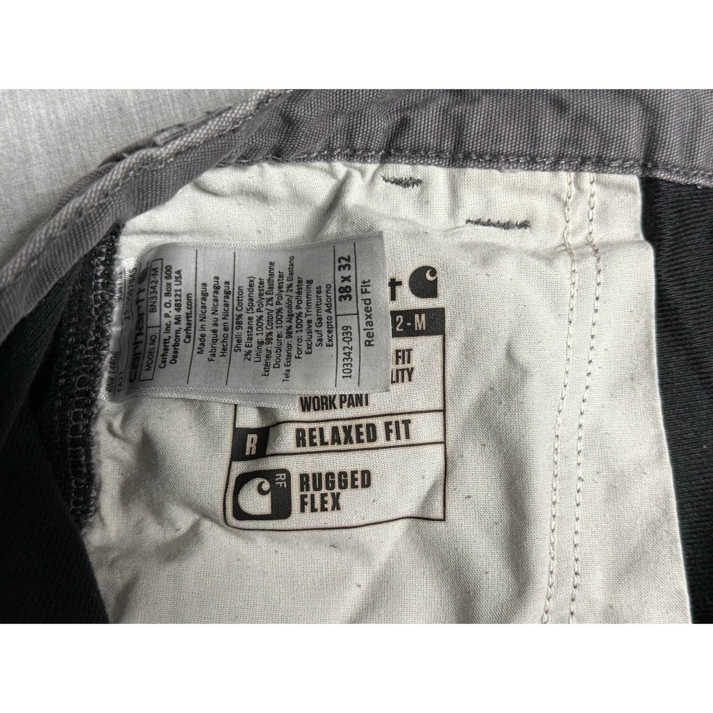 Carhartt Lined Relaxed Fit Rugged Flex Carpenter Work Pants 38x32