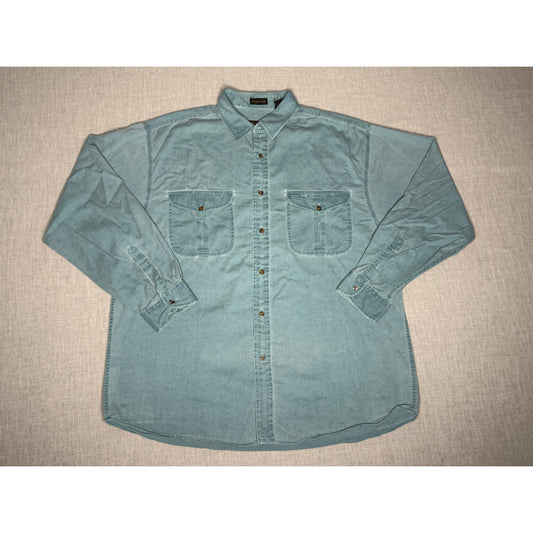 Vintage 90s Eddie Bauer Rufton Twill Button Up Shirt XL