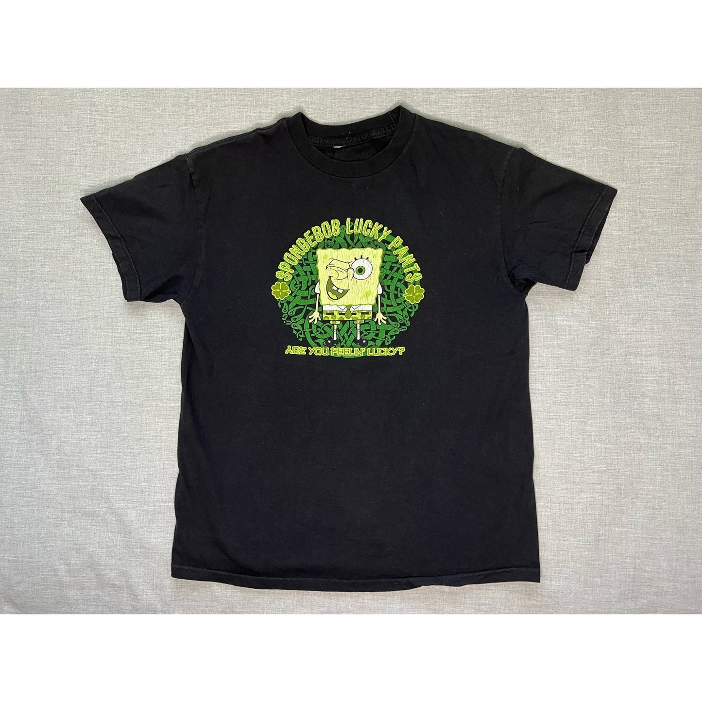 Vintage Y2K SpongeBob Lucky Pants Cartoon T-shirt Medium