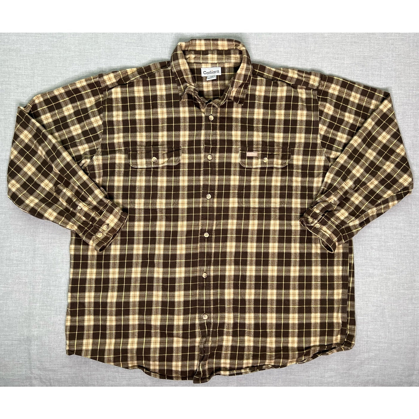 Carhartt Plaid Flannel Pocket Button Up Shirt 2XL