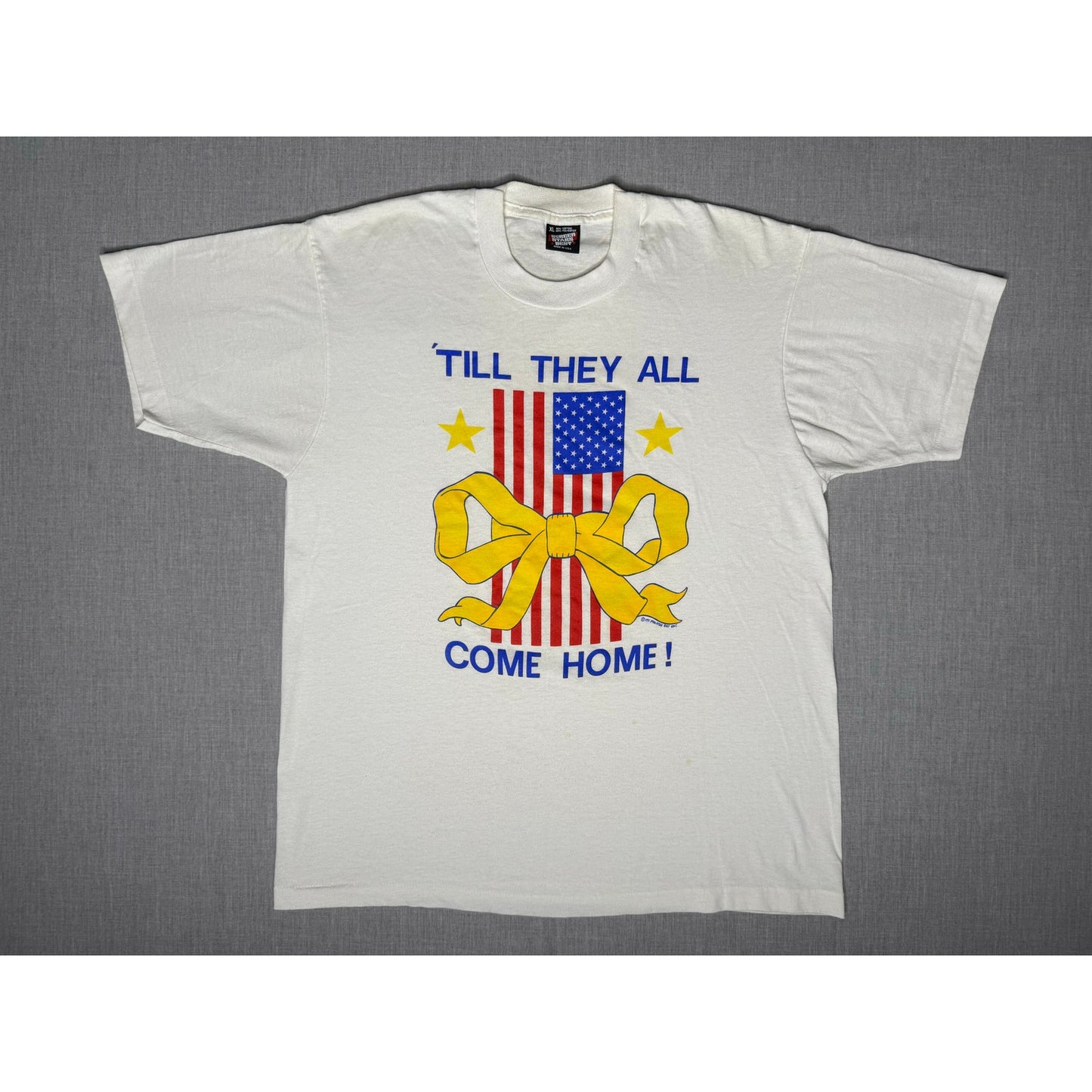 Vintage 1991 Till They All Come Home Single Stitch Patriotic USA T-shirt XL