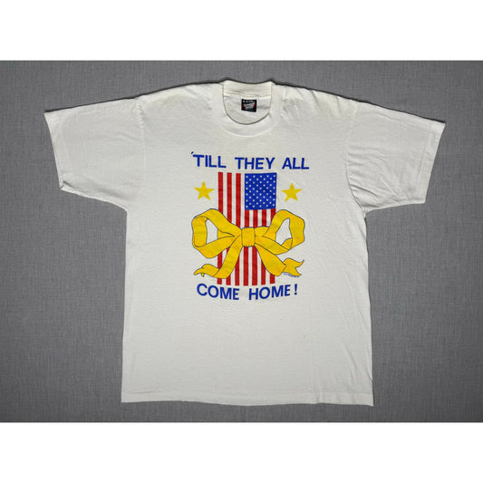 Vintage 1991 Till They All Come Home Single Stitch Patriotic USA T-shirt XL