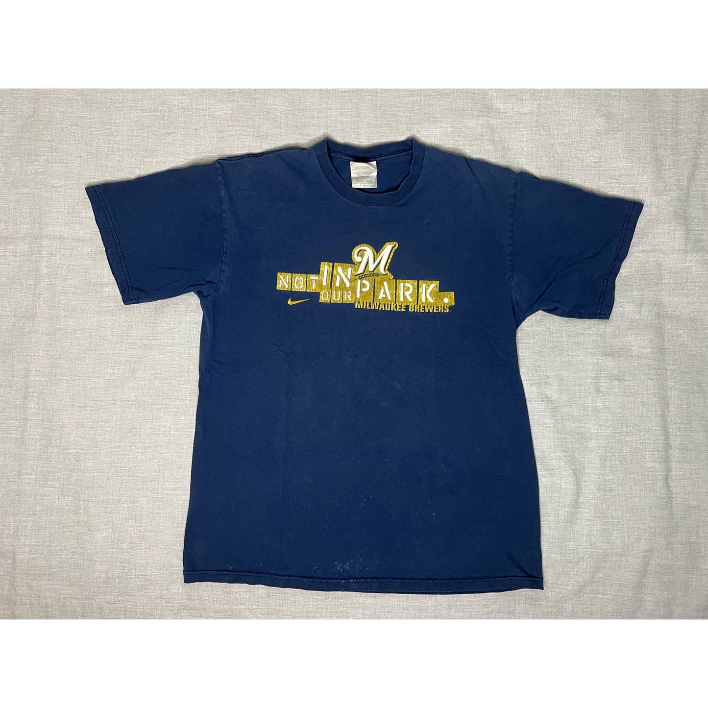 Vintage Nike Milwaukee Brewers Not In Our Park T-shirt Medium